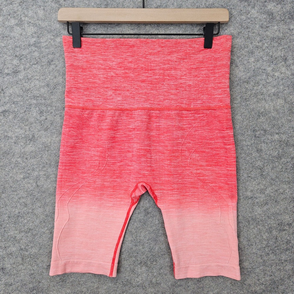 Yelete Biker Shorts Women's Medium Coral Ombre Seamless High Waisted Workout Gym